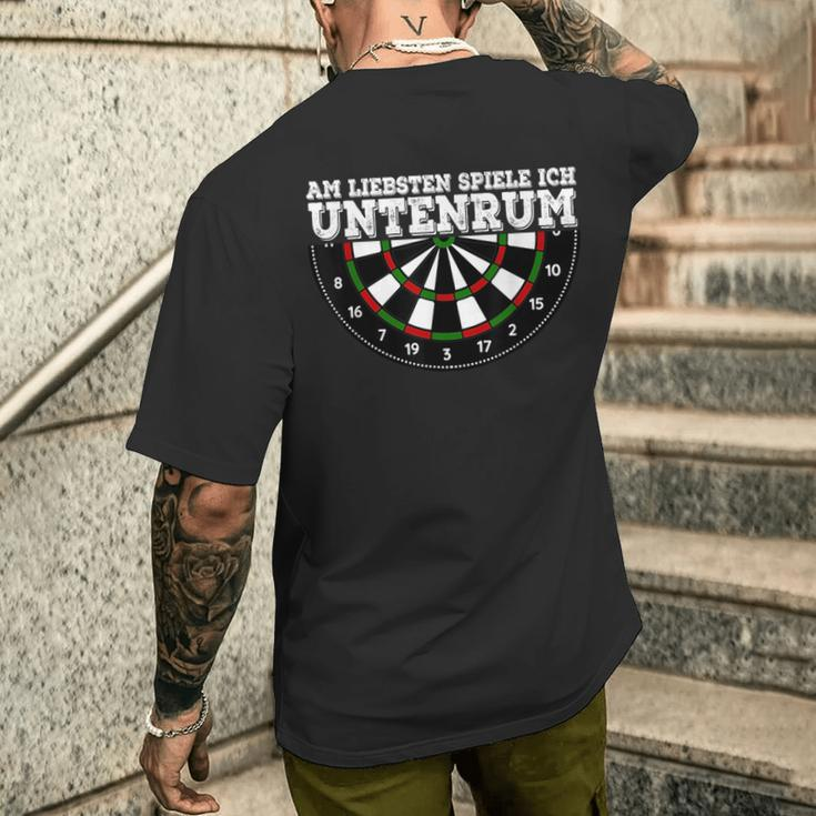 Am Liebsten Spiele Ich Untenrum Darts Dartplayer S T-Shirt mit Rückendruck Geschenke für Ihn