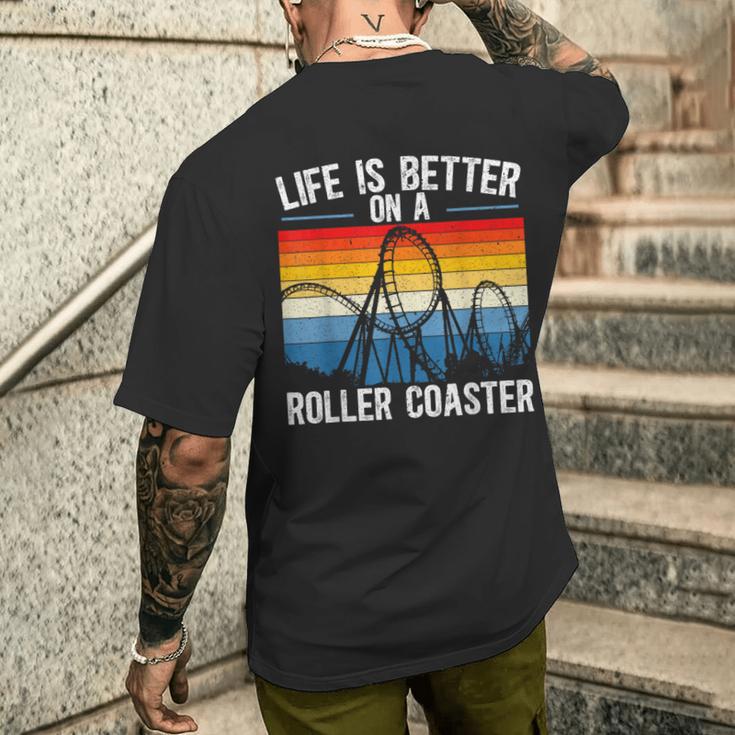 Life Is Better On A Roller Coaster S T-Shirt mit Rückendruck Geschenke für Ihn