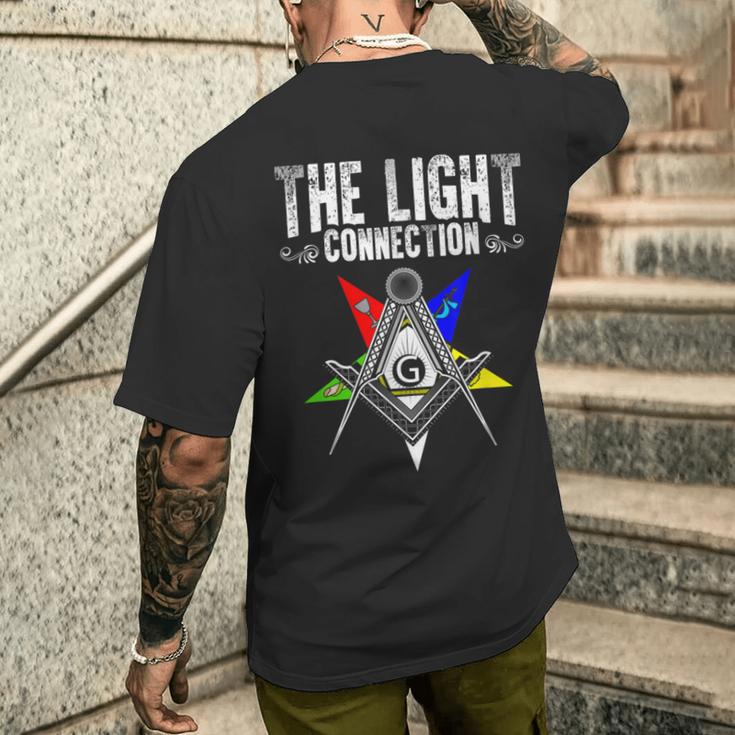 Light Connection Oes Masonry Freemasonry Masonic Freemason Men's T-shirt Back Print Funny Gifts