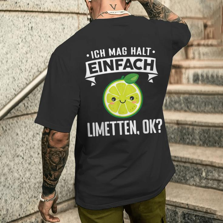 Limette Ich Mag Halt Einfach Limetten T-Shirt mit Rückendruck Geschenke für Ihn