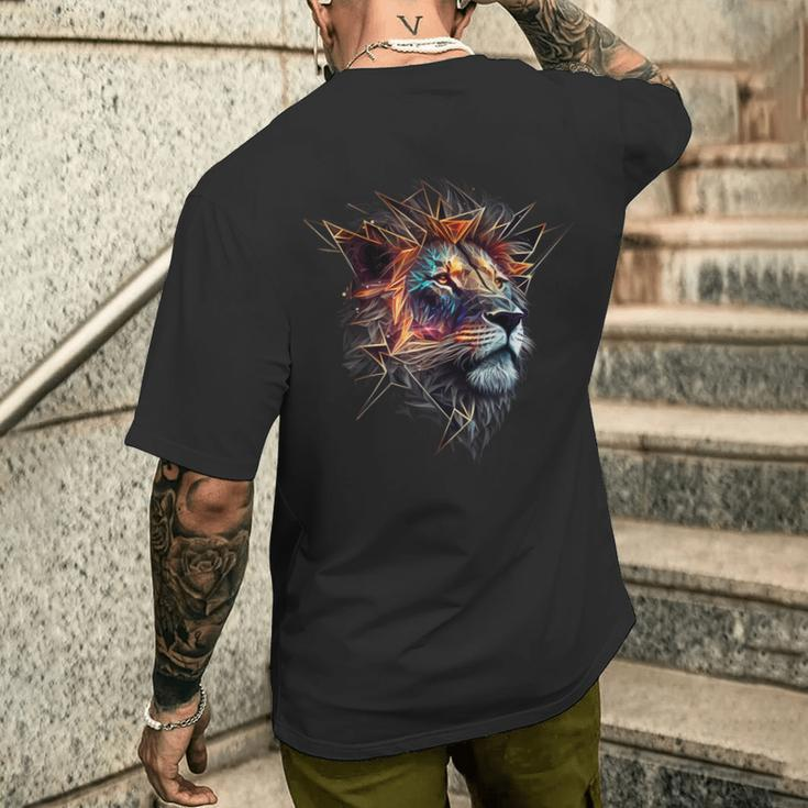 Lion Animal Lover Motif Animal Zoo Print Lion Men's T-shirt Back Print Gifts for Him