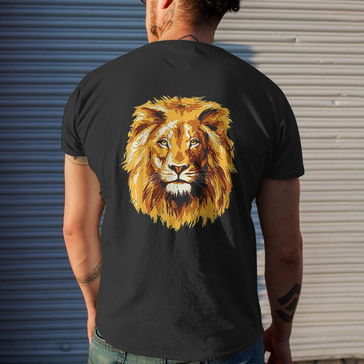Lion Brown Lion Mens Back Print T-shirt Gifts for Him