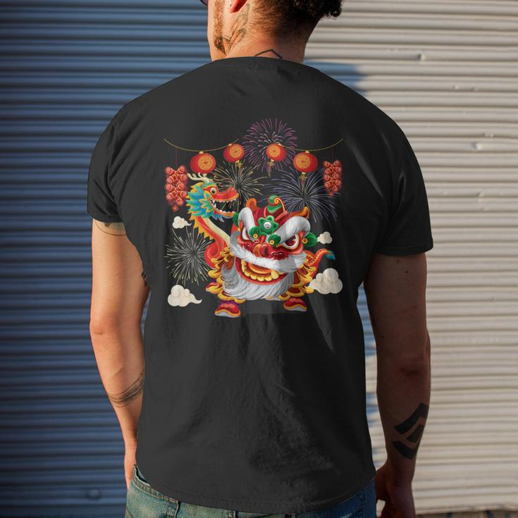 Lion Dancing Dance Tet Vietnamese Lunar New Year 2024 Men's T-shirt Back Print Gifts for Him