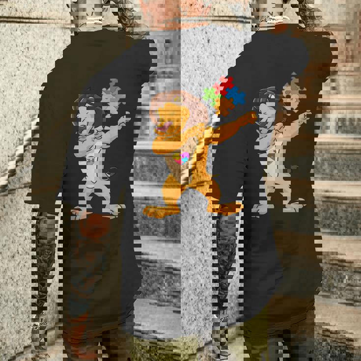 Lion Puzzle PieceAutism Concientización Niños Niños Camiseta Hombre Estampado Espalda Regalos para él