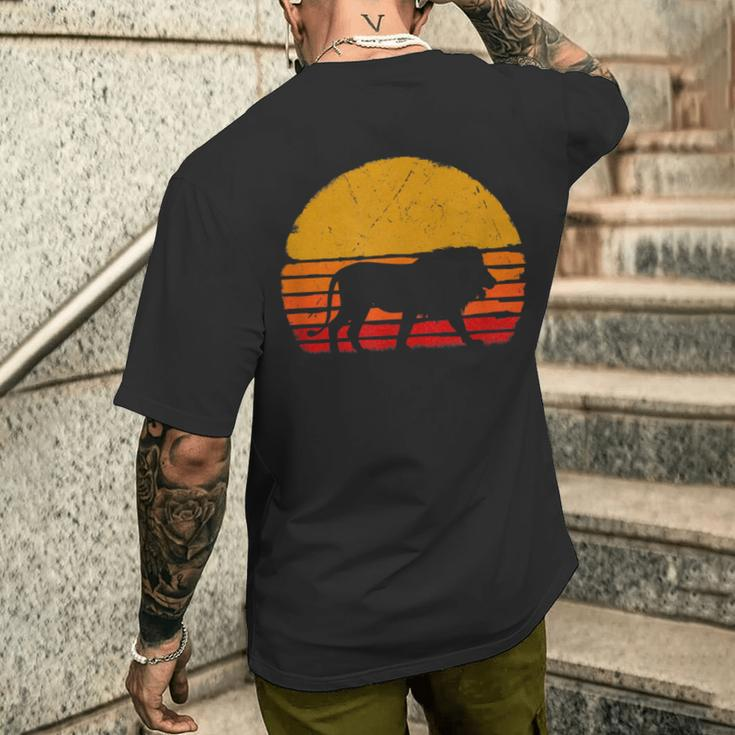 Lion Retro Style Men's T-shirt Back Print Gifts for Him