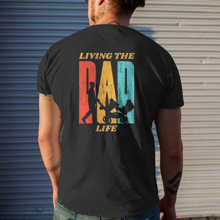 Living The Dad Life Retro Mens Back Print T-shirt Gifts for Him