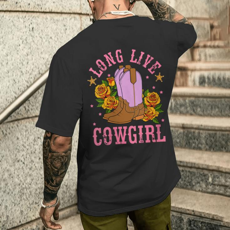 Long Live Western Country Southern Cowgirl Men's T-shirt Back Print Gifts for Him