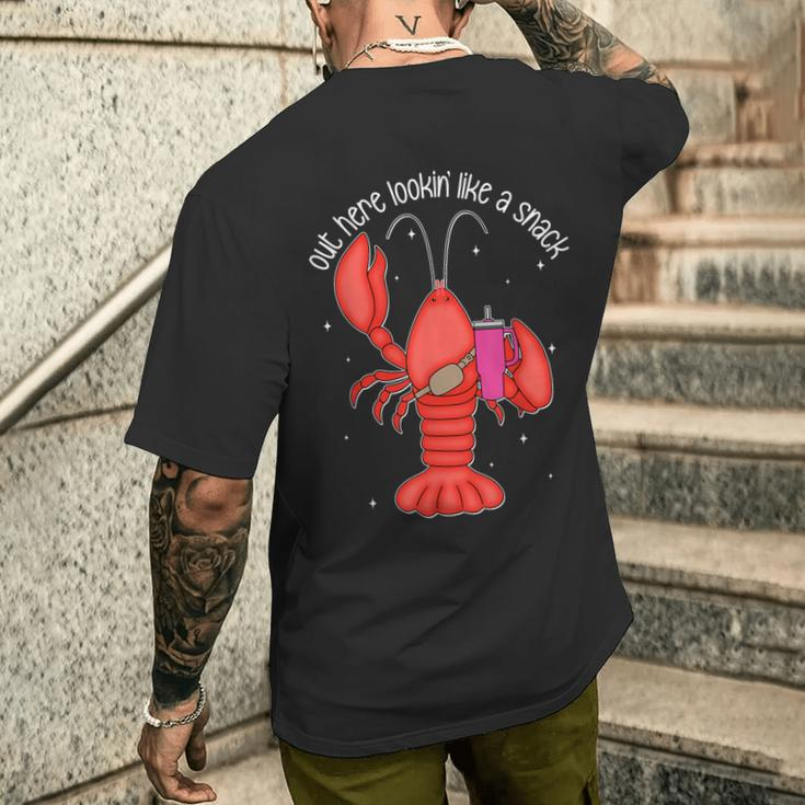 Out Here Lookin Like A Snack Boujee Crawfish Mardi Gras Men's T-shirt Back Print Gifts for Him