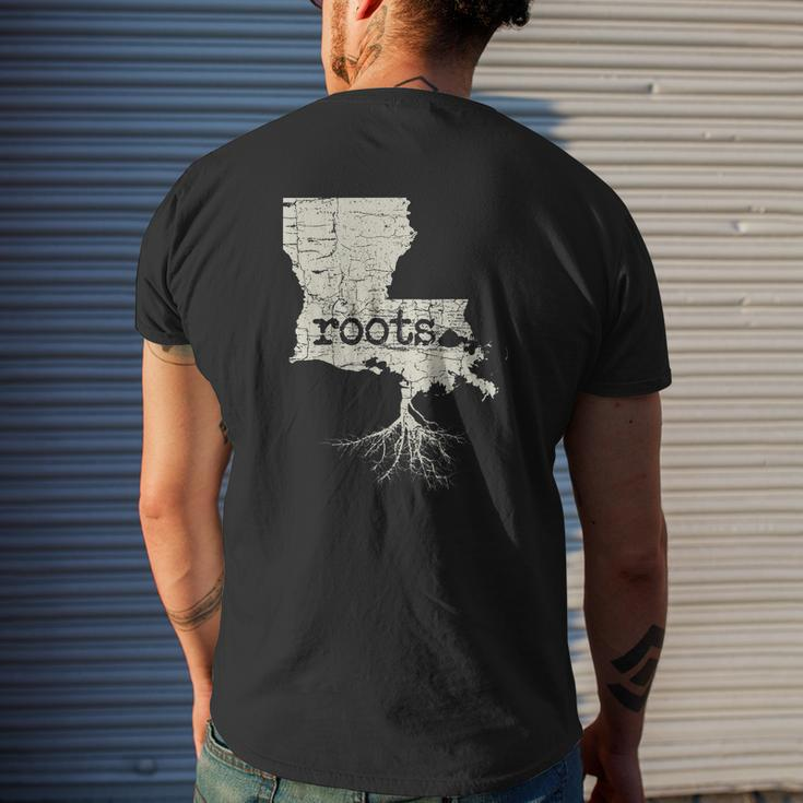 Louisiana Roots Mens Back Print T-shirt Gifts for Him