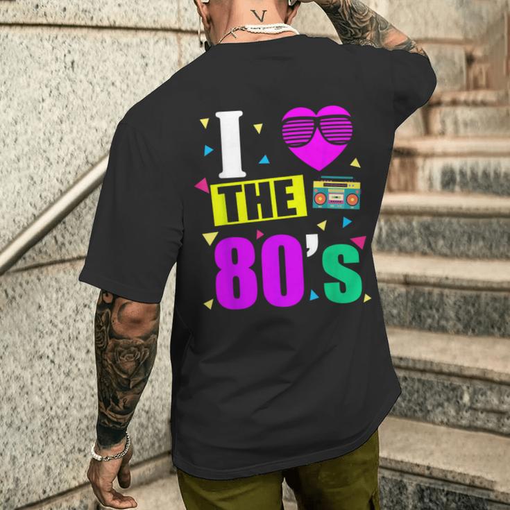 I Love 80'S 80S Retro Motto T-Shirt mit Rückendruck Geschenke für Ihn