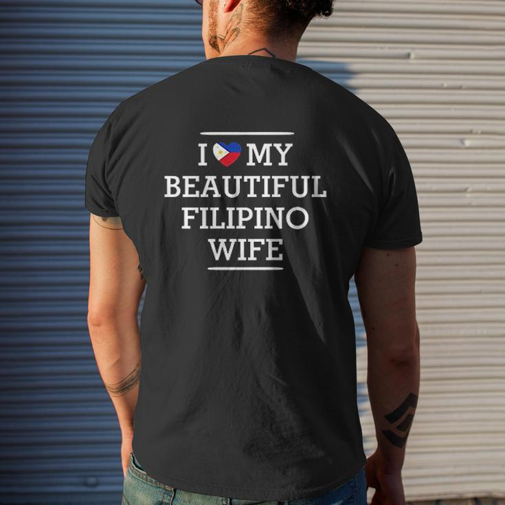 I Love My Beautiful Filipino Wife Flag Heart Mens Back Print T-shirt Gifts for Him
