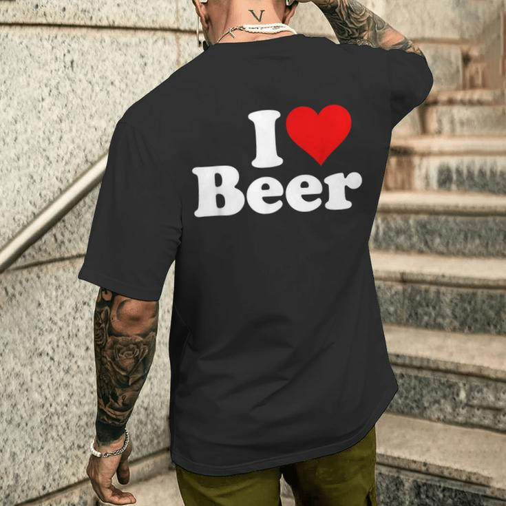I Love Beer I Heart Beer Men's T-shirt Back Print Gifts for Him
