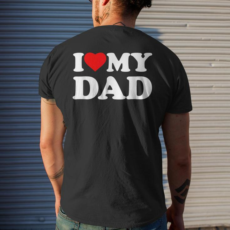 I Love My Dad Heart Men's T-shirt Back Print Gifts for Him