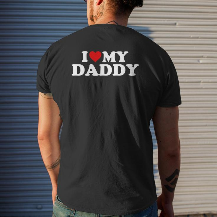 I Love My Daddy Red Heart Mens Back Print T-shirt Gifts for Him