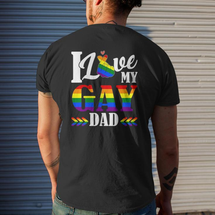 I Love My Gay Dad Lgbtq Pride Father's Day Mens Back Print T-shirt Gifts for Him