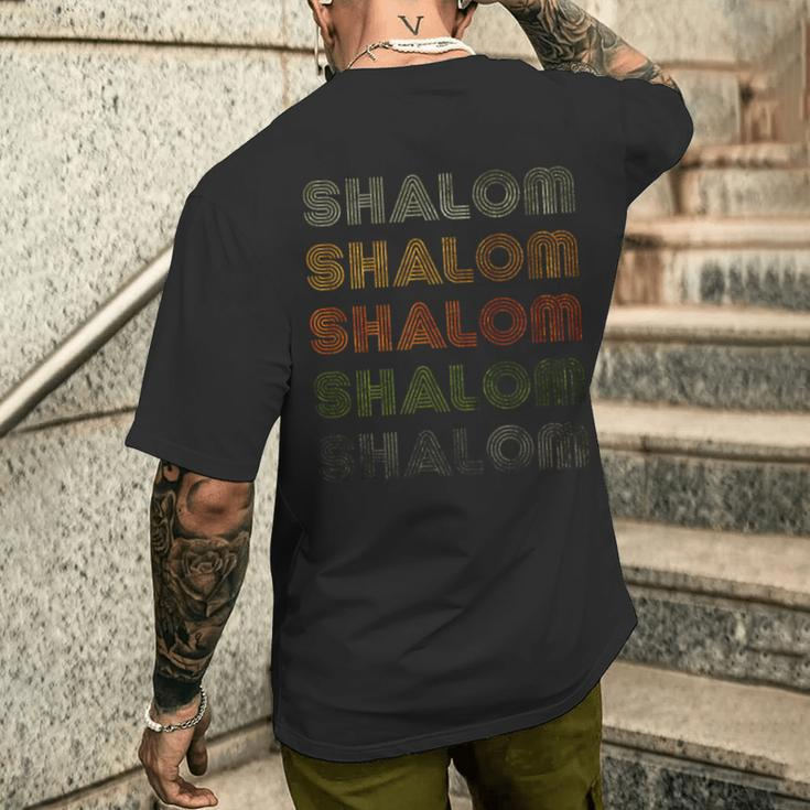Love Heart Shalom Grunge Vintage Style Black Shalom Men's T-shirt Back Print Gifts for Him