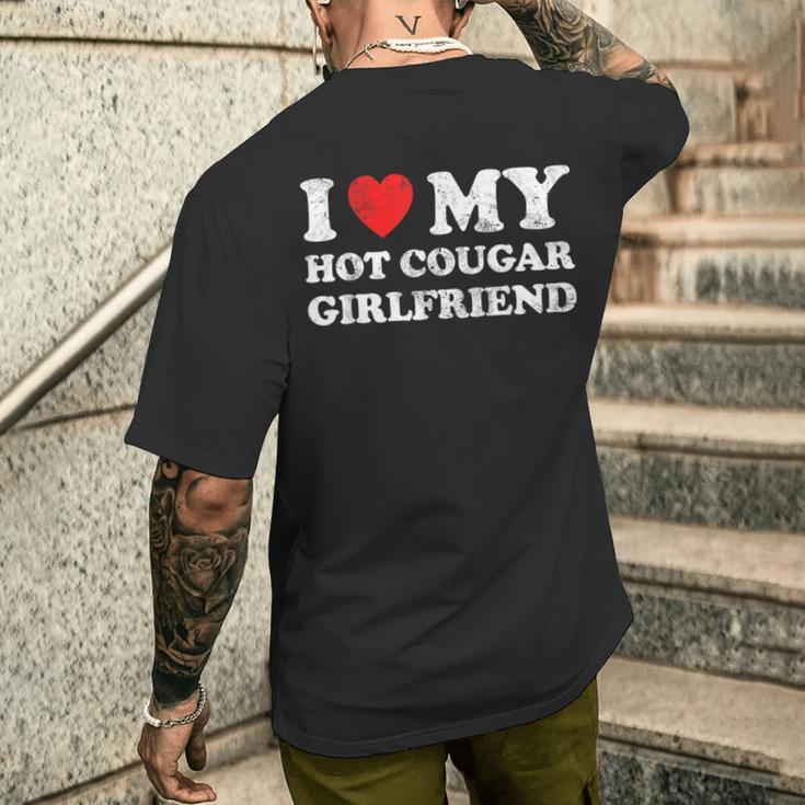 I Love My Hot Cougar Girlfriend Gf I Heart My Hot Girlfriend Men's T-shirt Back Print Gifts for Him