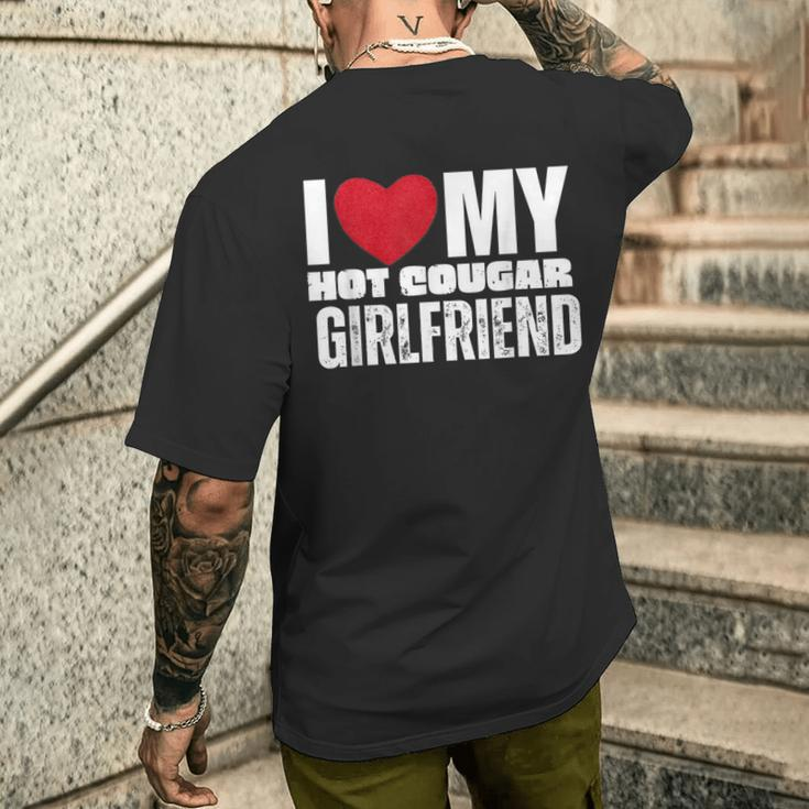 I Love My Hot Cougar Girlfriend Heart My Hot Cougar Gf Men's T-shirt Back Print Gifts for Him