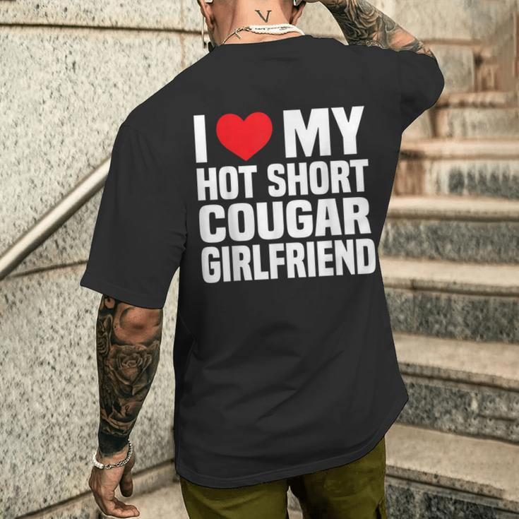 I Love My Hot Short Cougar Girlfriend I Heart My Short Gf Men's T-shirt Back Print Gifts for Him