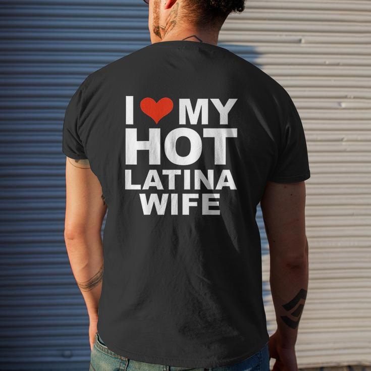 I Love My Hot Latina Wife Husband Marriage Love Present Mens Back Print T-shirt Gifts for Him