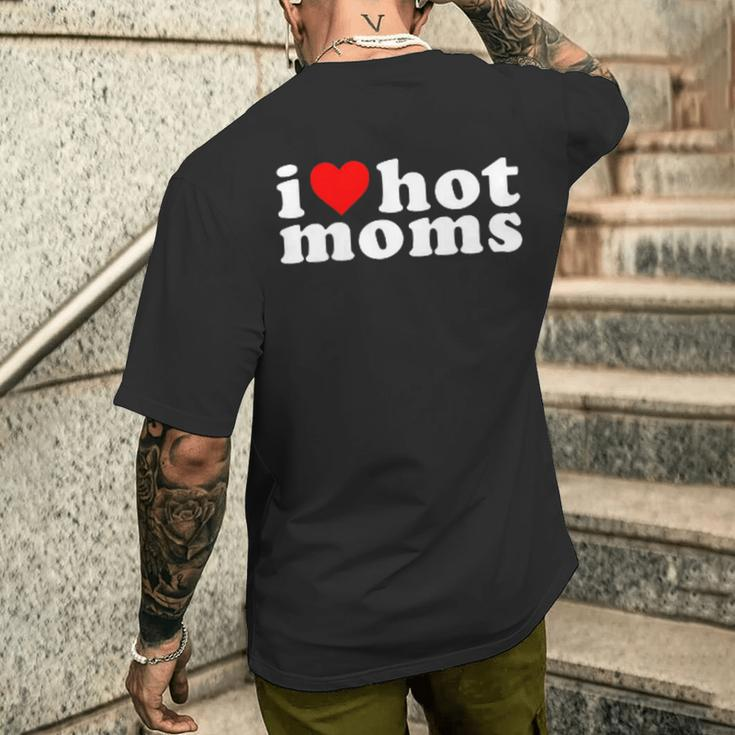 I Love Hot Moms Pocket Men's T-shirt Back Print Gifts for Him