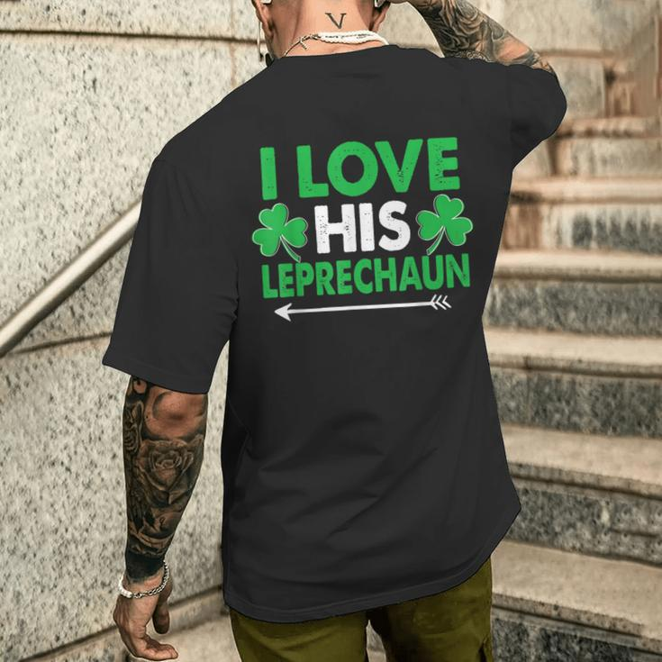 I Love His Leprechaun- St Patrick's Day Couples Men's T-shirt Back Print Gifts for Him