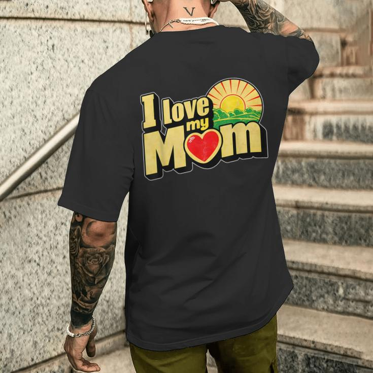 I Love My Mom Heartfelt Loving Affection Men's T-shirt Back Print Gifts for Him