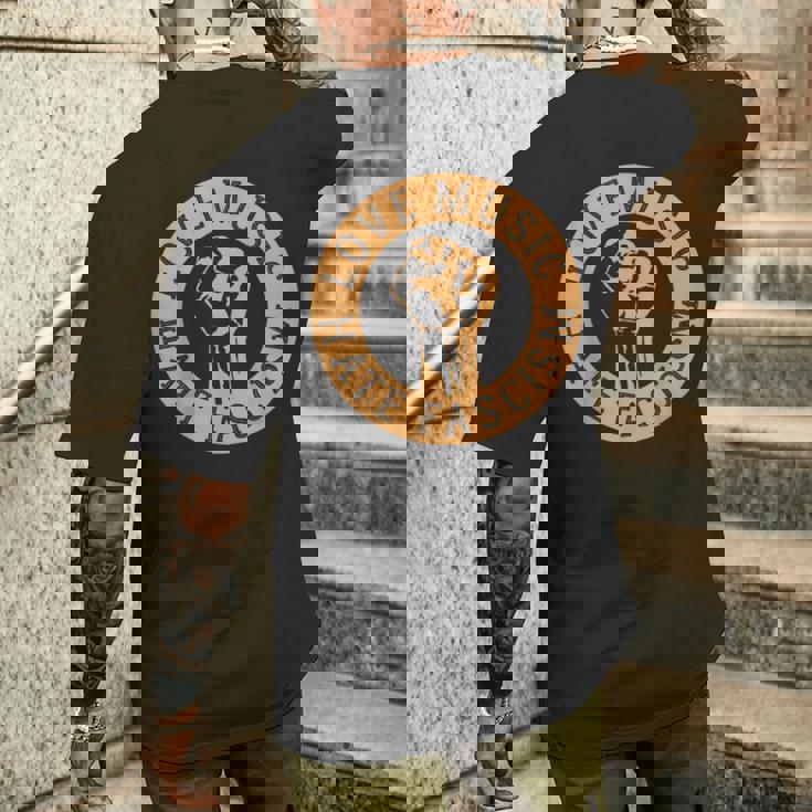 Love Music Hate Fascism I Contre Droite Contre Nazis T-shirt imprimé au dos Cadeaux pour lui