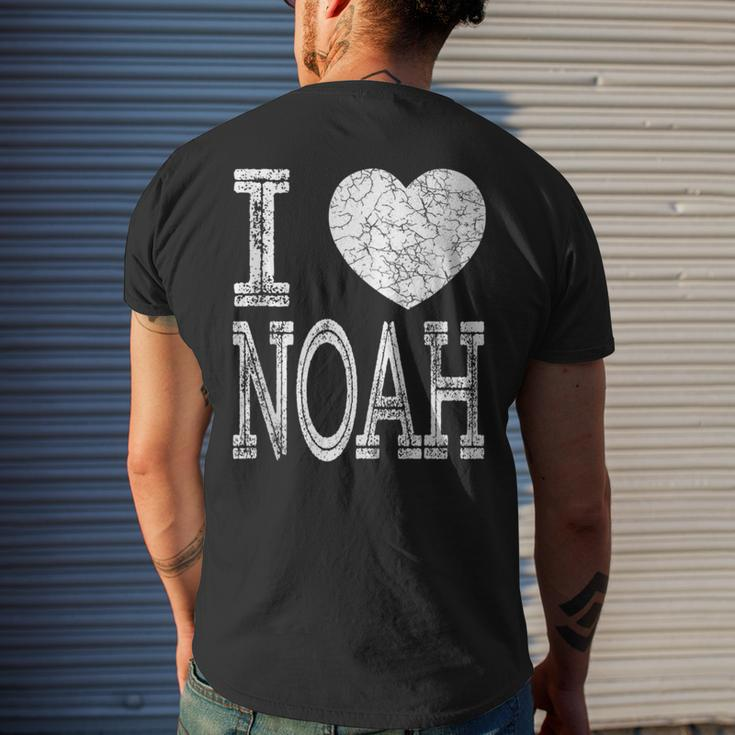 I Love Noah Valentine Boyfriend Son Husband Name Men's T-shirt Back Print Gifts for Him