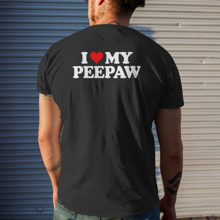 I Love My Peepaw Heart Fun Tee Mens Back Print T-shirt Gifts for Him