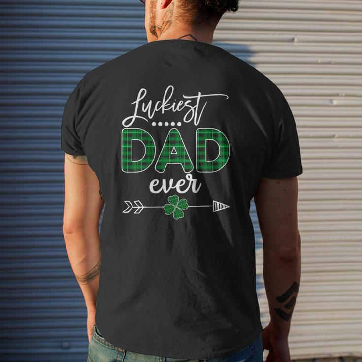 Luckiest Dad Ever St Patricks Day Lucky Irish Mens Back Print T-shirt Gifts for Him