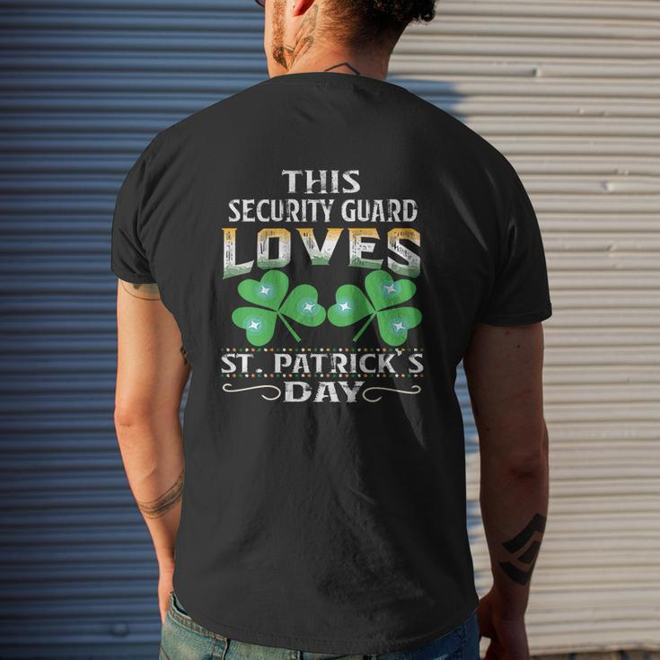 Lucky Shamrock This Security Guard Loves St Patricks Day Job Title Mens Back Print T-shirt Gifts for Him