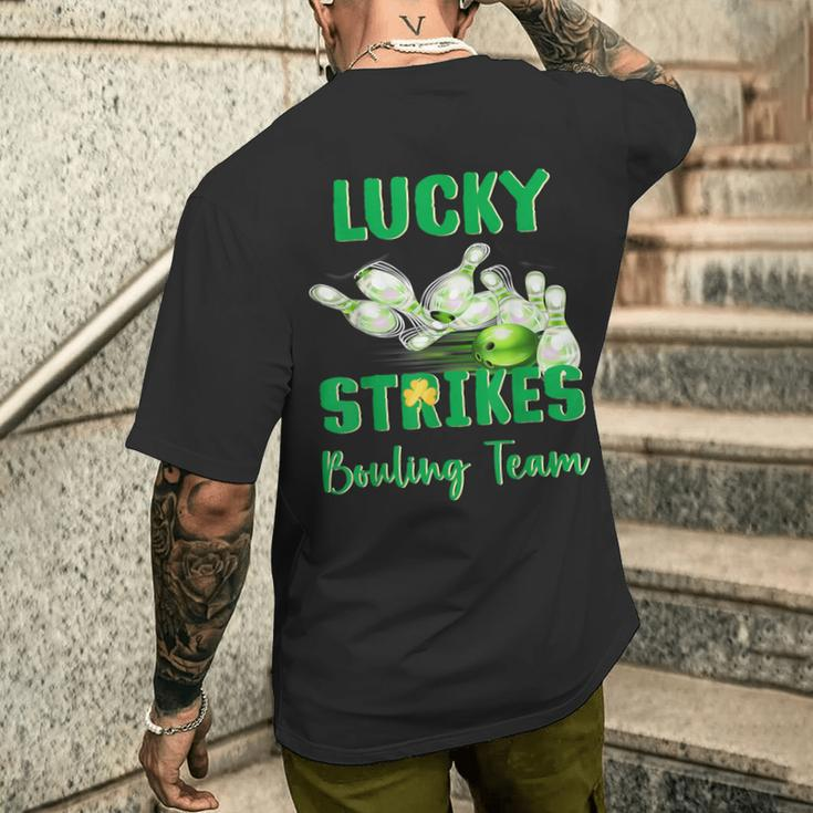 Lucky Strikes Matching Bowling Team St Patrick's Day Men's T-shirt Back Print Gifts for Him