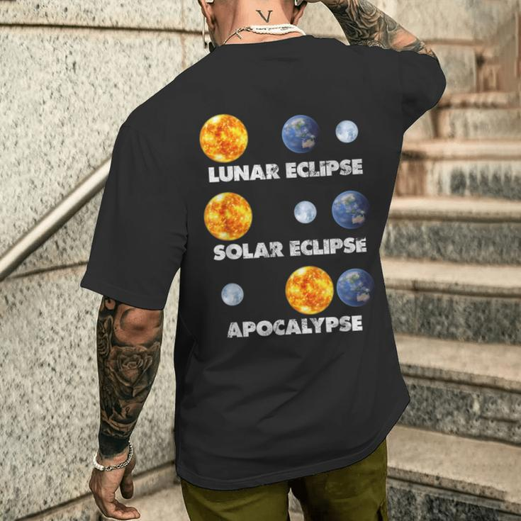 Lunar Eclipse Solar Eclipse Apocalypse Astronomy Men's T-shirt Back Print Gifts for Him