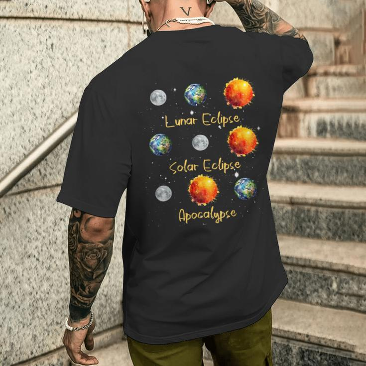 Lunar Eclipse Solar Eclipse And Apocalypse Science Kid Men's T-shirt Back Print Gifts for Him