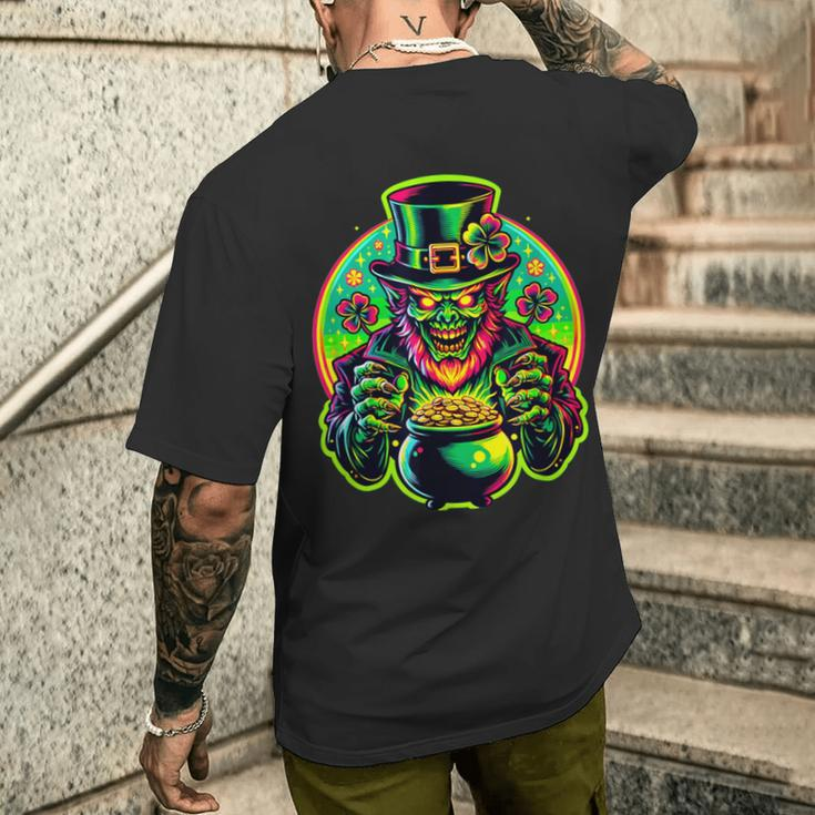 Lurking Leprechaun Lore St Patrick's Day Horror Men's T-shirt Back Print Gifts for Him