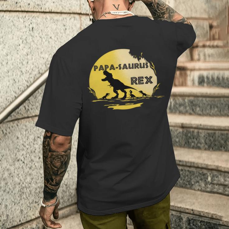 Lustiges Dino Papa-Saurus Rex Dinosaurier Papa T-Shirt mit Rückendruck Geschenke für Ihn