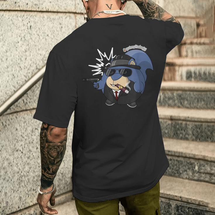 Lustiges Gangster-Eichhörnchen Mit Pistole T-Shirt mit Rückendruck Geschenke für Ihn