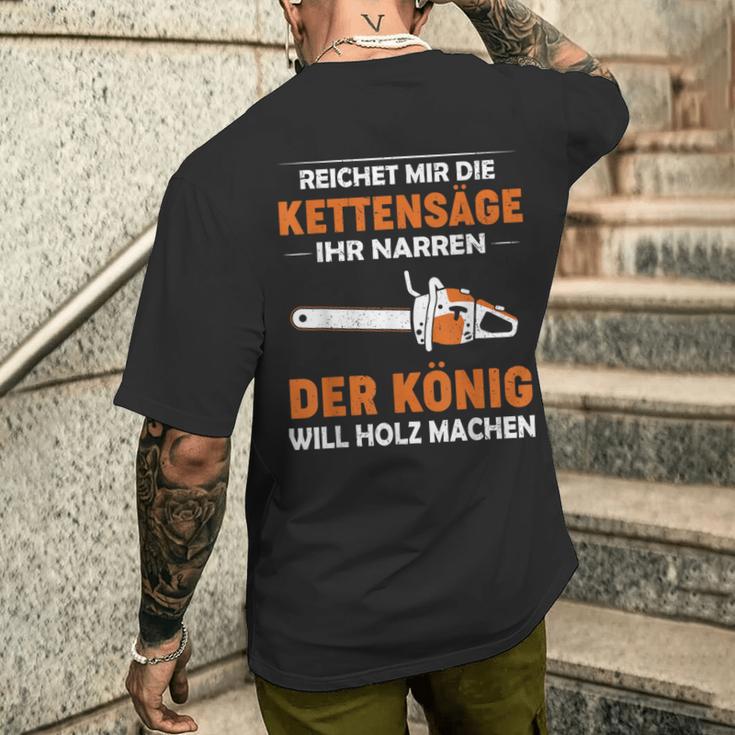 Lustiges Kettensägen-Holzfäller Kurzärmliges Herren-T-Kurzärmliges Herren-T-Shirt König des Holzmachens Geschenke für Ihn