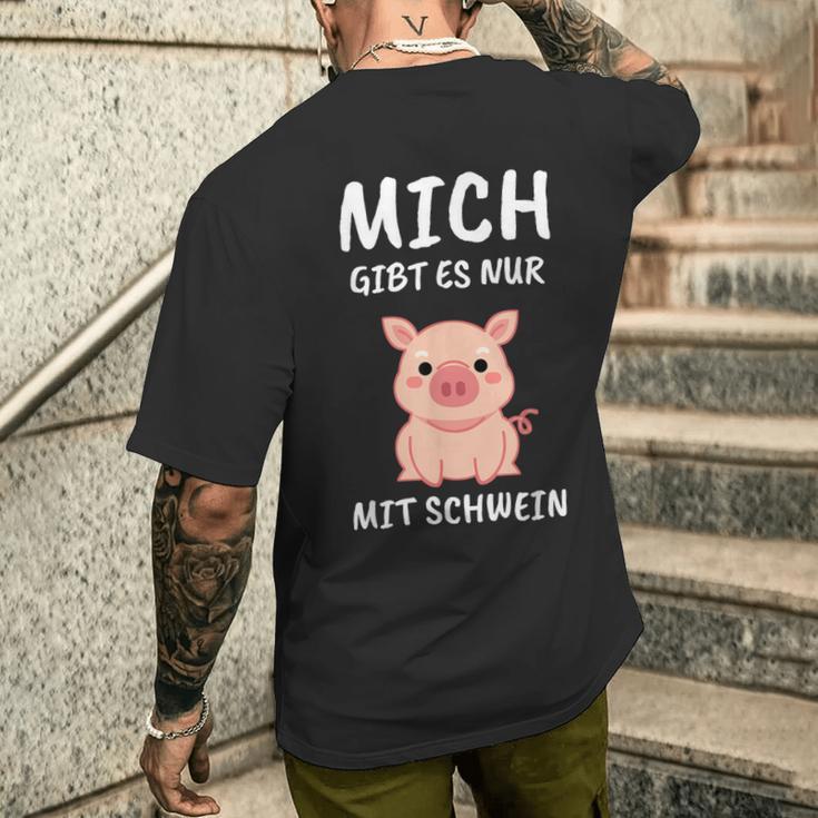 Lustiges Schweinchen Sprüche Kurzärmliges Herren-T-Kurzärmliges Herren-T-Shirt Mich Gibt Es Nur Mit Schwein – Schwarz Geschenke für Ihn