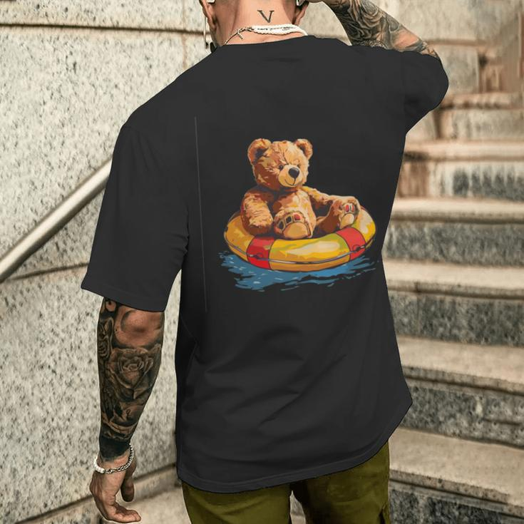 Lustiges Schwimmer-Outfit Mit Teddybär Für Schwimmring-Liebhaber T-Shirt mit Rückendruck Geschenke für Ihn