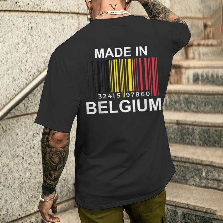 Made In Belgium Flag S T-Shirt mit Rückendruck Geschenke für Ihn