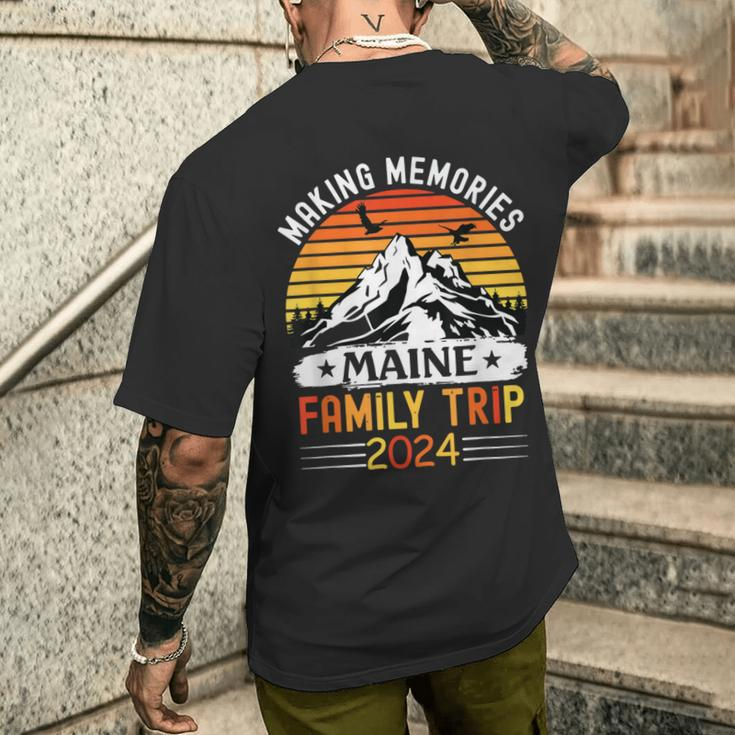 Maine Family Vacation 2024 Mountains Camping Family Trip Men's T-shirt Back Print Gifts for Him