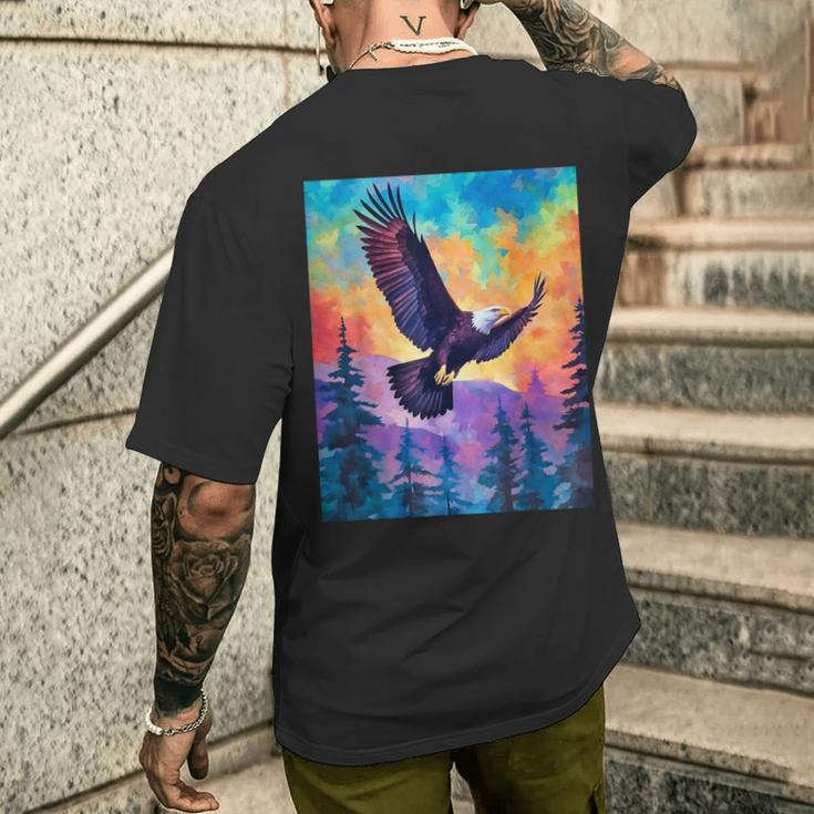 Majestic Eagle Silhouette Freedom's Colors Men's T-shirt Back Print Gifts for Him