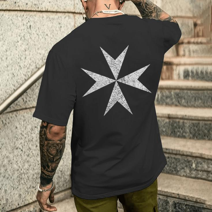 Maltese Cross Knights Hospitalier Malta Crusades Men's T-shirt Back Print Funny Gifts
