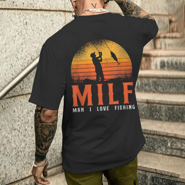 Man I Love Fishing Vintage Retro Men's T-shirt Back Print Funny Gifts