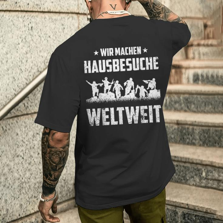 Männer Kurzärmliges Herren-T-Kurzärmliges Herren-T-Shirt mit Deutscher Armee Soldaten Wir Macht Hausbesuche Weltweit Geschenke für Ihn