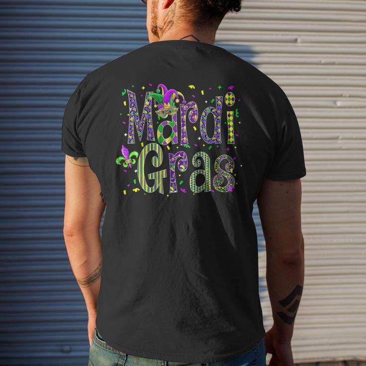 Mardi Gras Matching Parade Carnival Jester Hat Women Men's T-shirt Back Print Gifts for Him