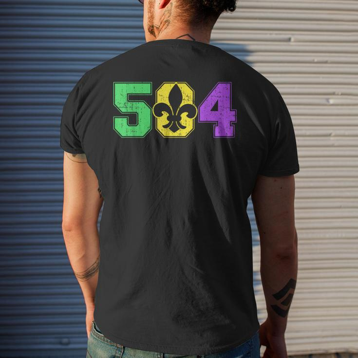 Mardi Gras New Orleans 504 Louisiana Men's T-shirt Back Print Gifts for Him