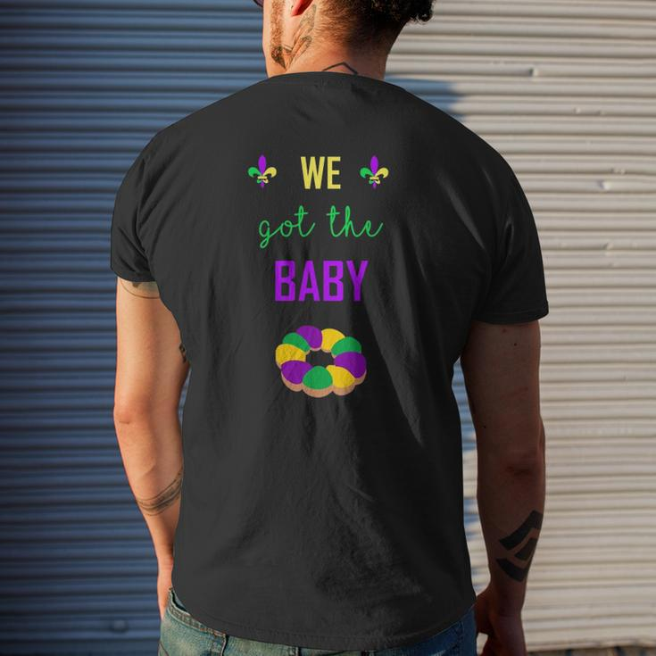 Mardi Gras Pregnancy We Got The Baby Announcement Mens Back Print T-shirt Gifts for Him